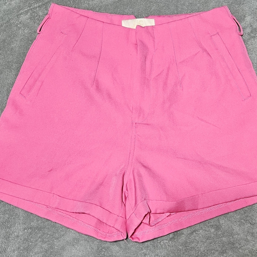High-Rise Pink Tailored Bermuda Shorts